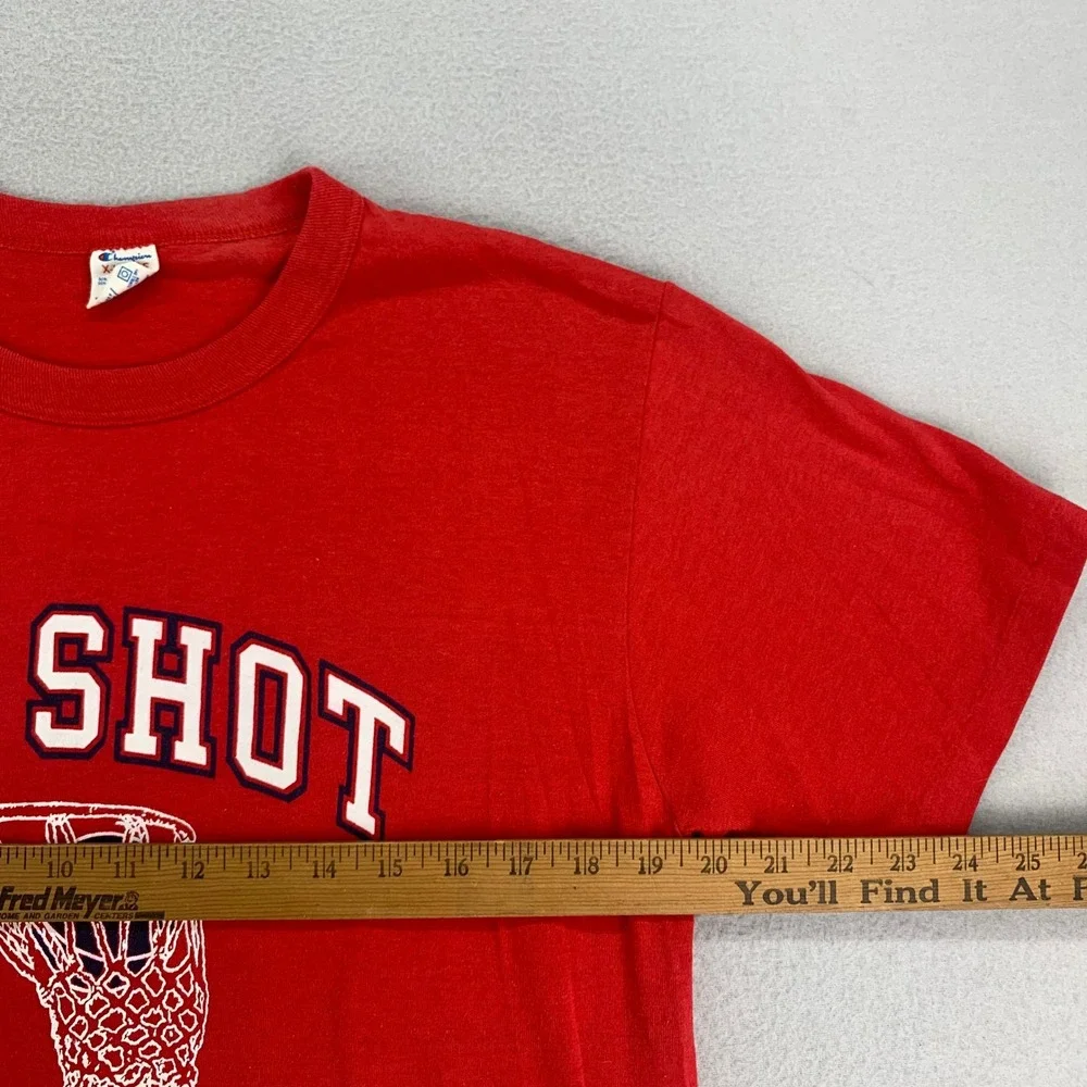 VTG 80s Champion T-Shirt Mens XL Red Basketball Graphic Tee USA Single Stitch - Picture 6 of 8